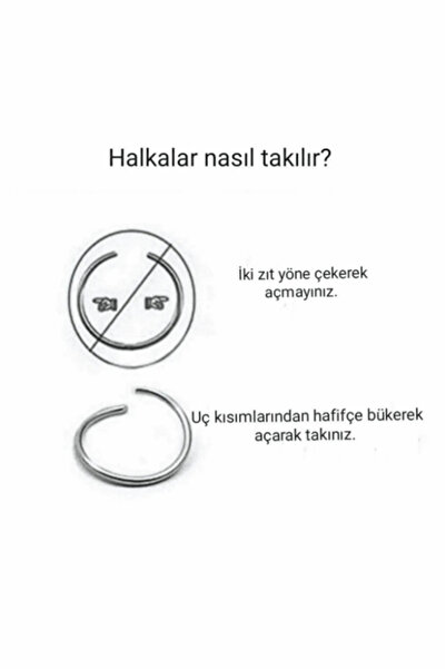 Classy Deliksiz Burun Kulak Ve Kıkırdak Için Hızma, Fake Piercing Unısex (10mm 6adet)