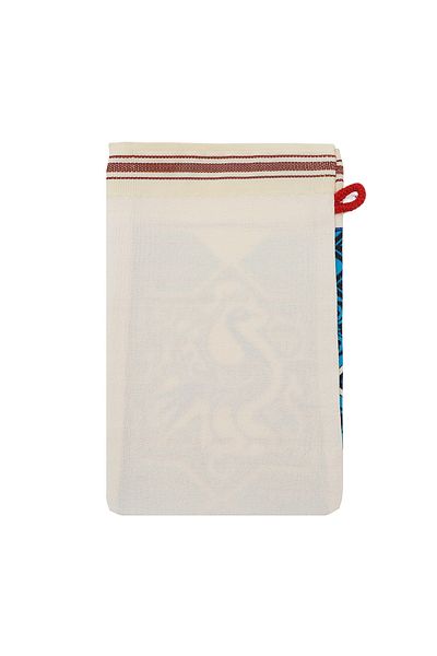 Bursa İpek Turquoise Blue Printed Peacock Pattern Pouch