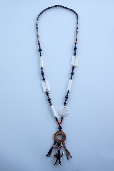 Lila Rosa قلادة طويلة أصلية من حجر اللؤلؤ الطبيعي