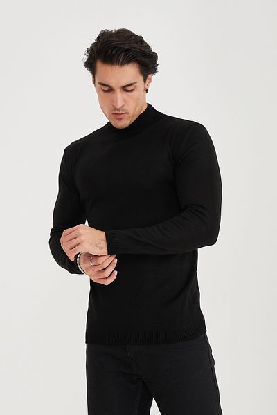 allymoda Мъжки пуловер с половин яка ALLY-292