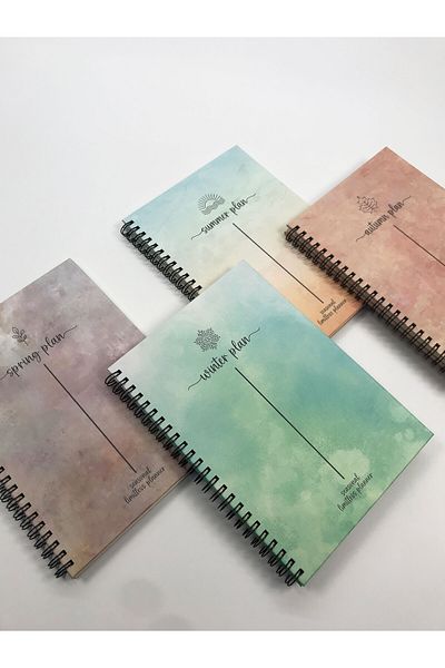 Apeirona | Limitless Art New Generation Timeless 4-Piece Agenda Set - Special Agenda for All Seasons - 4 Planners - Hard Cardboard Cover