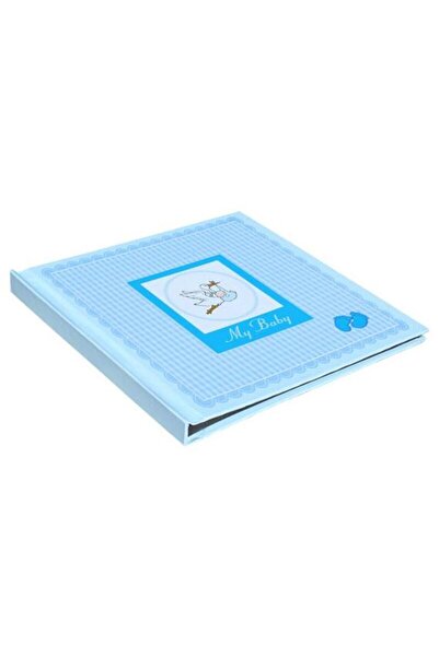 Dijital Dünyası My Baby Mavi 20 Yaprak-40 Sayfa 30x30 Büyük Boy Kendin Yap Anı Defteri Beyaz Kalem&Bant Hediyeli