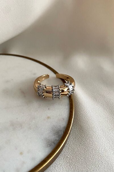 gaila design Baget Taşlı Altın Kaplama Yüzük