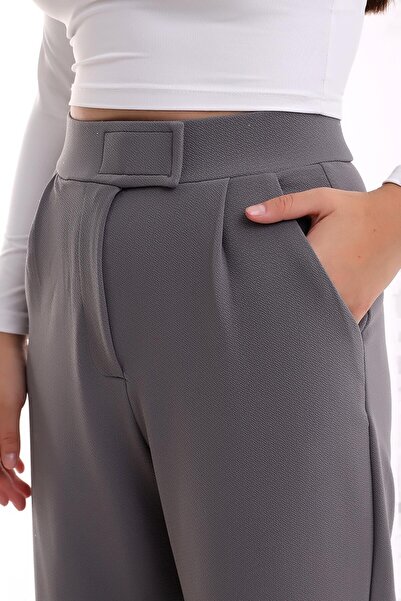 H&A İSTANBUL بنطلون بالازو نسائي من الليكرا بشريط فيلكرو