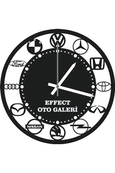 EFFECT DESİGN Effect Design marka logolu oto galeri duvar saati