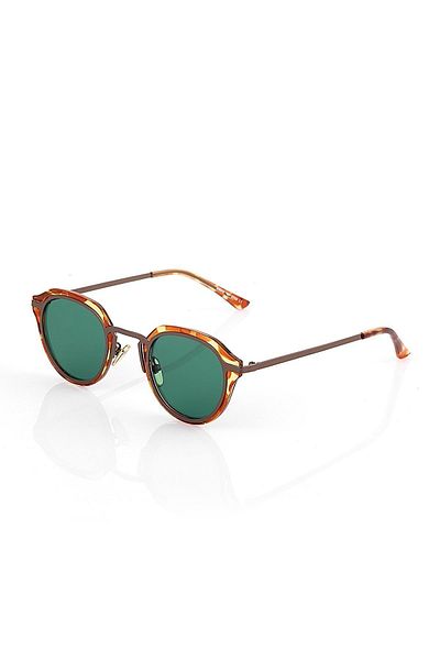 TomyHelf Women's Sunglasses Oval Leopard Frame Green Glass