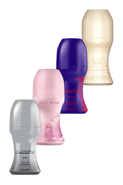 AVON Full Speed Quantum, Pulse Erkek Rollon ve Incandessence, Soft Musk Kadın Rollon Paketi