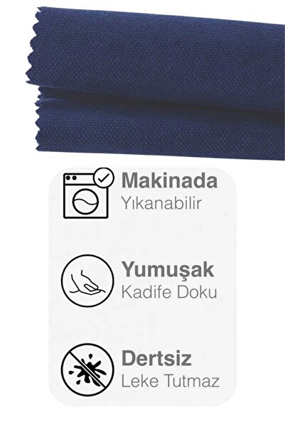 PerdeYap1980 Ada Fon Perde Tek Kanat 1/3 Sık Pile 31-Parlement Mavisi