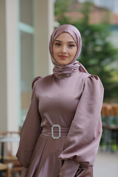 BAHARYAMAÇLI Kadın Saten Bellae Elbise