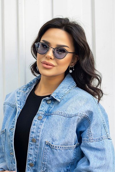 TomyHelf Women's Sunglasses Oval Transparent Blue Frame Blue Glass