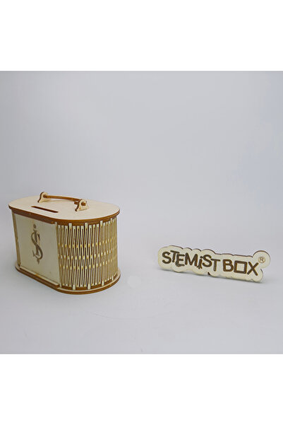 Stemist Box Nostalji Serisi Ahşap Kumbara: İş Bankası