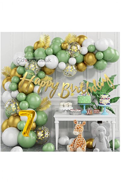 BİDOLUMUTLULUK Küf Yeşilli Doğum Günü Seti Parti Eğlence