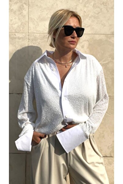 Nox By Sibel Şentürk Payetli Manşet Kol Gömlek