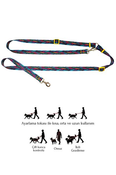 Pet Trendy Shop طوق سفر متعدد الوظائف للكلاب بدون استخدام اليدين/حزام مخصص