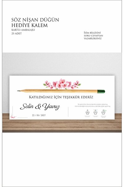 43 cici süsler organizasyon Yeşeren Tohumlu Kalem Söz Nişan Nikah Hediye 25 A...