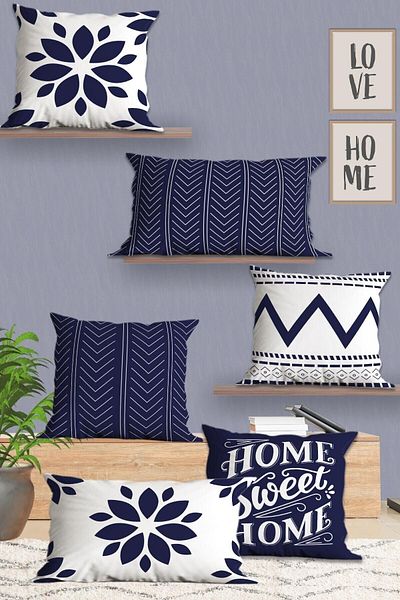 Dark store navy cushions