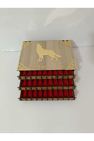 asaf Kişiye Özel Cam Kapaklı Ahşap Tesbih Koleksiyon Kutusu 30 Tesbihlik -asa...