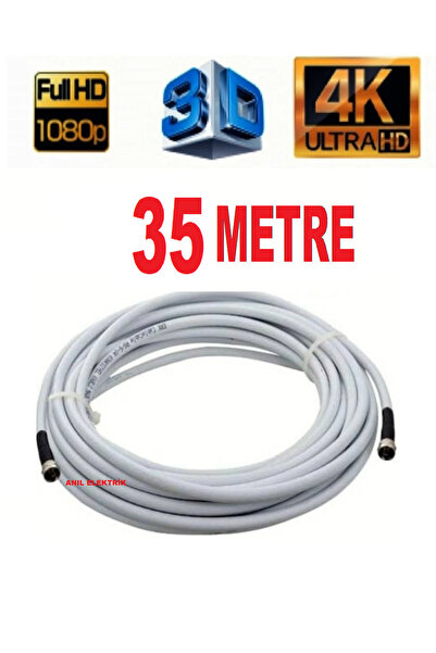 nelerbulurum 35 METRE Rg6/u4 Full Hd 3d 4k Anten Tv Çanak Uydu Lnb Kablosu (F...