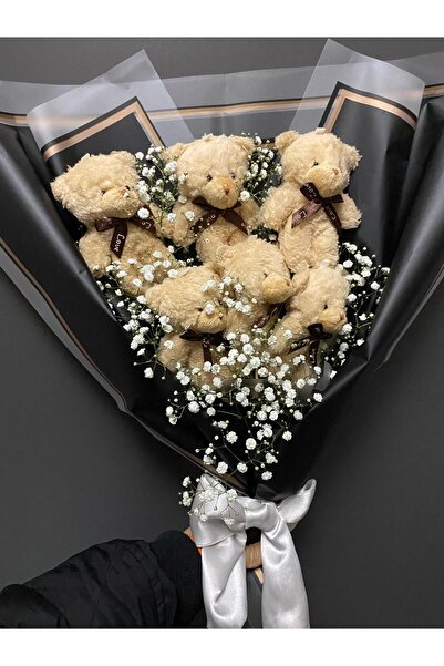 Milovistore LED IŞIKLI VE ÇİÇEKLİ AYICIK BUKETİ