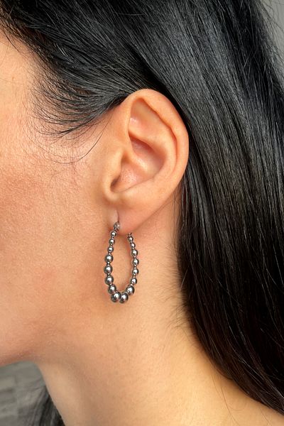 Onouqo Silver Color No Darkening and Rusting Steel Hoop Earrings