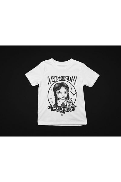 MAGORS Tricou pentru copii unisex cu mânecă scurtă cu imprimeu de miercuri
