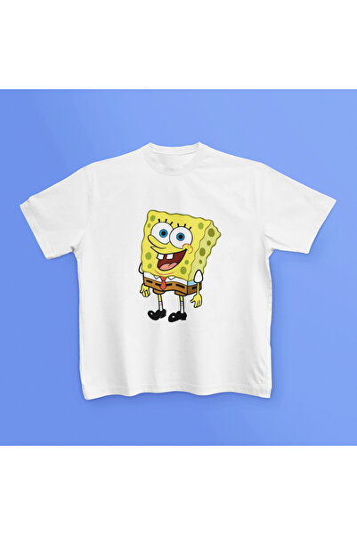 MAGORS طاقم الرقبة سبونج بوب مطبوعة للجنسين قصيرة الأكمام الأطفال تي شيرت