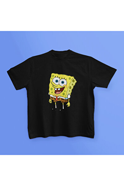 MAGORS طاقم الرقبة سبونج بوب مطبوعة للجنسين قصيرة الأكمام الأطفال تي شيرت