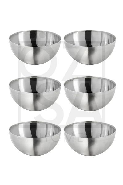 ÖzSa Home 6-Piece Stainless Steel Snack Bowl Nut Bowl Set 8.5 cm Bowl