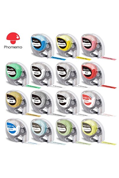 Phomemo Q5-TB131 Plastik, Şeffaf Üzerine Siyah 12mmx4m (Clear) P12/ P12pro için Yapışkanlı Etiket Şeridi