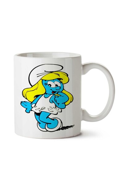 ART HEDİYE كوب Smurfette Smurfette ذو وجهين مطبوع عليه السنافر
