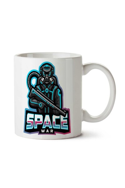 ART HEDİYE كوب مطبوع عليه وجهين من Space War Space War