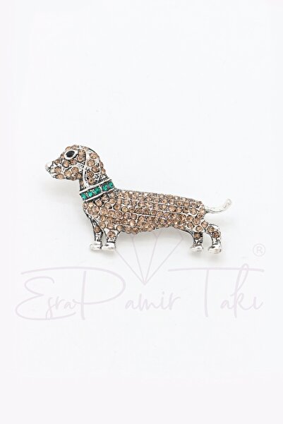 Esra Pamir Taşlı Köpek Broş