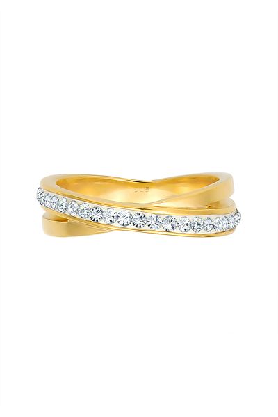 ELLI Ring mit umwickelten Kristallen 925 Sterling Silber