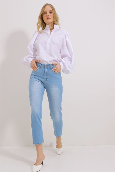its basic Women's Khaki Color Cargo Pocket Leg Elastic Jogger Fit 100%  Cotton Trousers - Trendyol