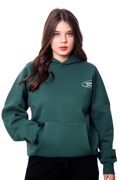 Coredra Hanorac oversize pentru femei - verde