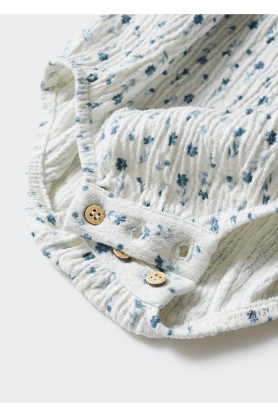 MANGO Baby Patterned cotton one-piece jumpsuit