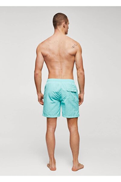 MANGO Man Bağcıklı Desensiz Şort Mayo