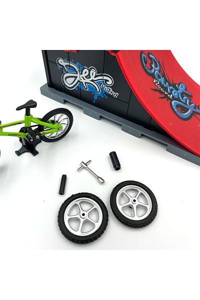 DONBFUL Power-C Skatepark and Finger Bike Set-Bike Track with Ramps