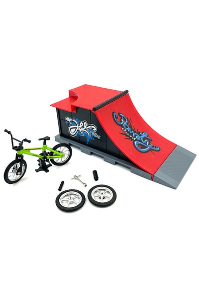 DONBFUL Power-C Skatepark and Finger Bike Set-Bike Track with Ramps