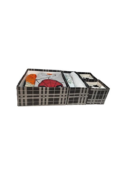 4lü 2set Şerit Desenli Çekmece Düzenleyici Organizer Eşya Kıyafet Oyuncak Toplama Kutusu