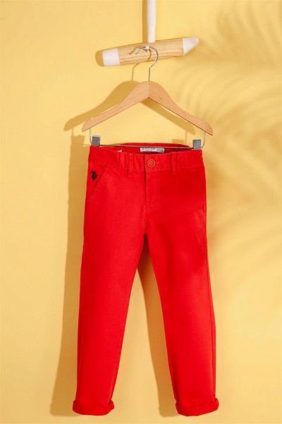 U.S. Polo Assn. Boy's Red Canvas Pants