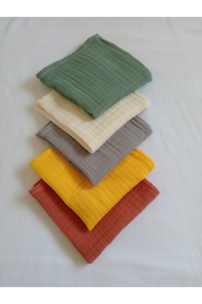 Wenaris 4 Layers Muslin Handkerchief 5 PCS