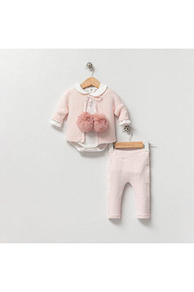 Nipperland Organic Knitwear Pompom Cardigan Baby Set