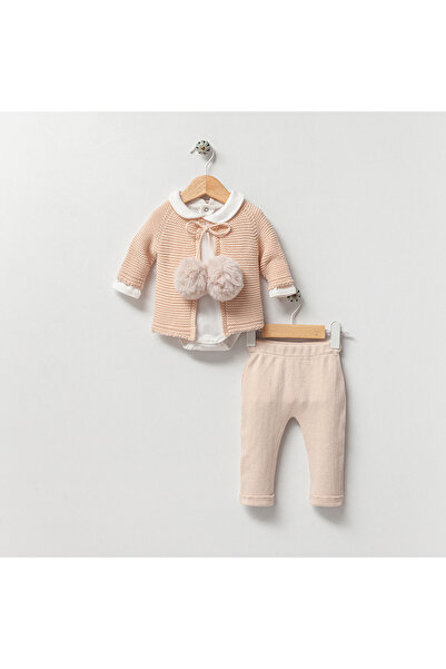 Nipperland Organik Triko Ponponlu Hırka'lı Bebek Takım