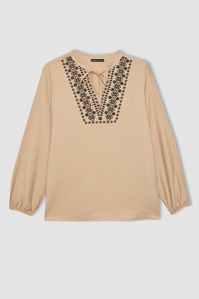 DeFacto Μακρυμάνικη μπλούζα Regular Fit Crew Neck B9233ax24sp