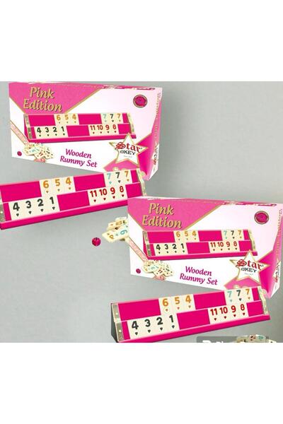 Star PEMBE PİNK AHŞAP OKEY TAKIMI