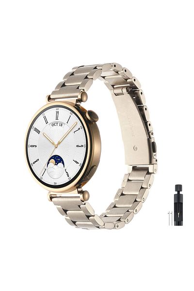 Fibaks لساعة Huawei Watch GT4 مقاس 41 ملم من الفولاذ المقاوم للصدأ مع وصلة من الفولاذ المقاوم للصدأ قابلة للتعديل
