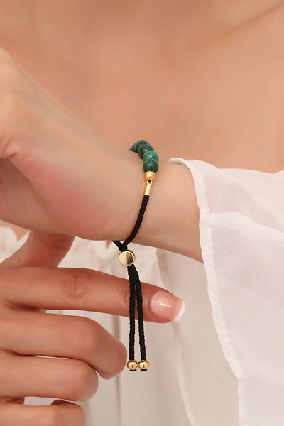Dünya Doğal Taş Malachite Stone Bracelet