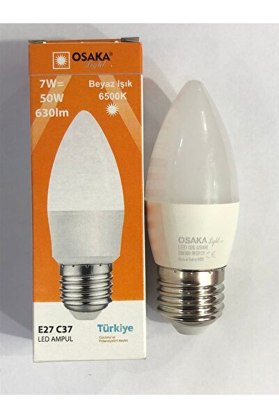 Osaka 10 ADET OSAKA 7W=50W 630 LÜMEN E27 LED BUJİ 6500 KELVİN BEYAZ