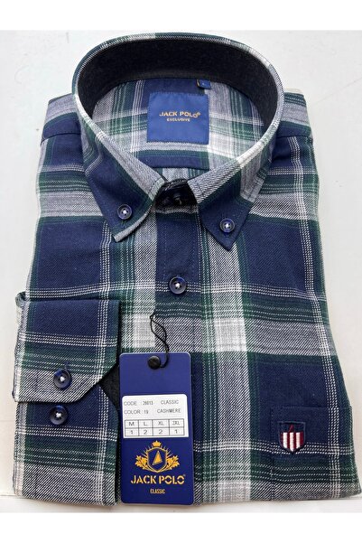 Jack Polo Erkek Tek Cep Kışlık Kaşmir Gömlek